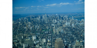 Historic photo of Manhattan taken from the World Trade Center