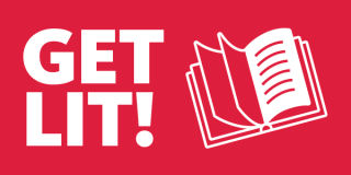 graphic featuring Get Lit! logo with an open book