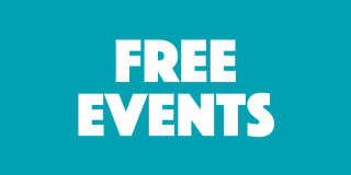 Teal graphic in bold text reads: Free Events.