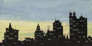 Historic illustration of the New York City skyline