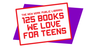 NYPL 125 Teens Books We Love logo inside of a red rectangle over a purple rhombus