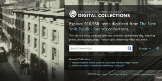 Screenshot of Digital Collections Homepage