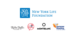 Sponsor logos: New York Life Foundation, The Rona Jaffe Foundation, New York Yankees Foundation, Montblanc, and NYS Summer Reading. 